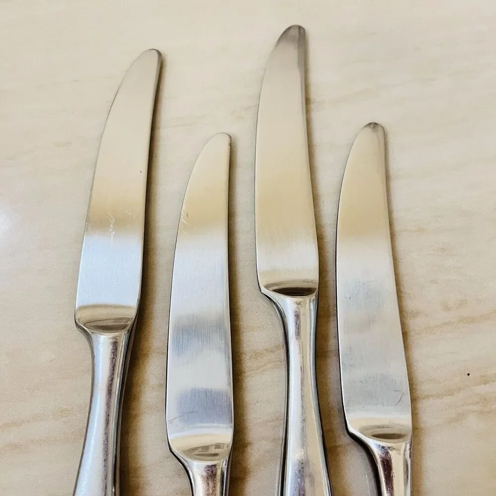 4pc YAMAZAKI Belgrove Dinner Knife 9 1/4” Stainless Glossy New French Hollow